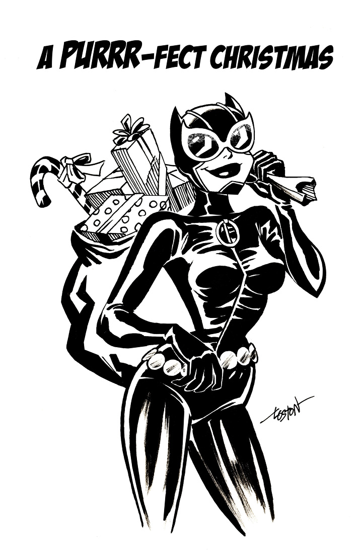 Catwoman Christmas Sketch