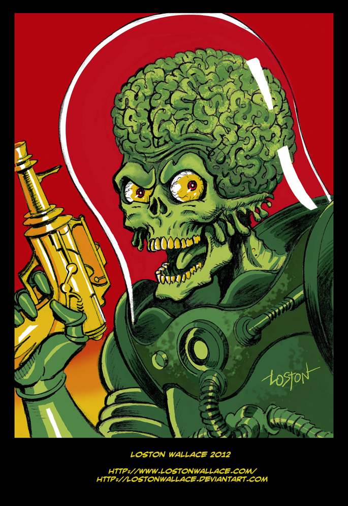 Mars Attacks Sketch in Color