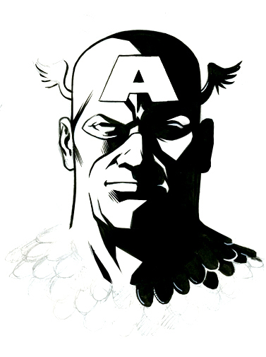 Captain America Inks WIP