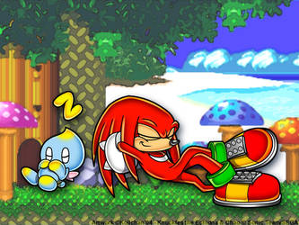 +-+ Knuckles and Chao 'Laxin by Kojichan