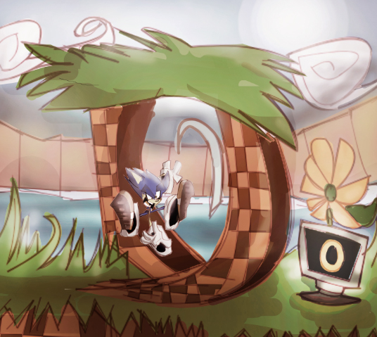 Sonic And Tails In green hill zone - Desenho de thesingleanimation