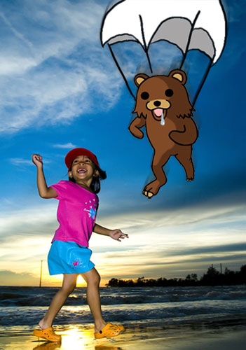 Pedobear attacks from the sky