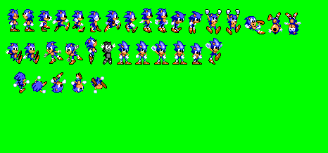 CD: Sonic's Unused Transformation Moving/Running Sprites