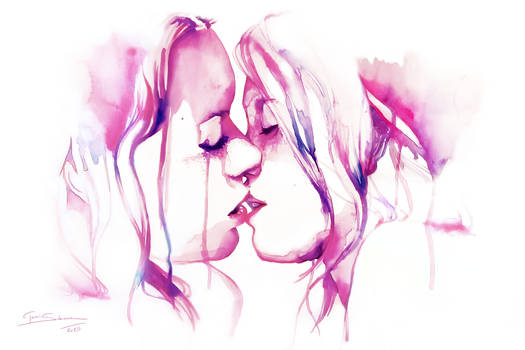 The Kiss - Traditional Watercolorpainting 2015