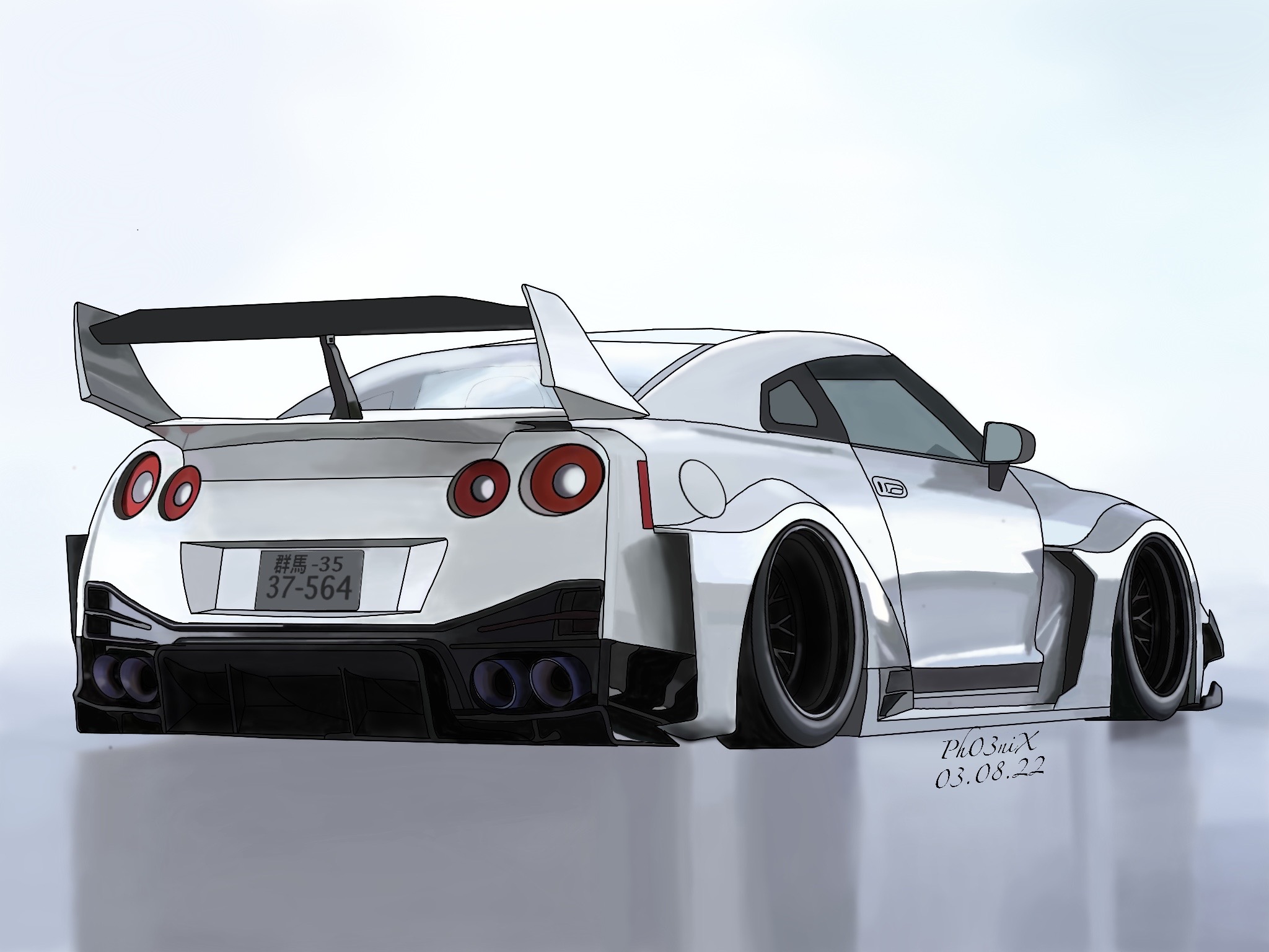 Nissan GT-R R35 wide bodykit by Ph03n1Xart on DeviantArt