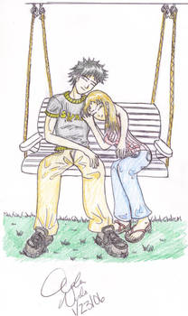 A couple on a swing