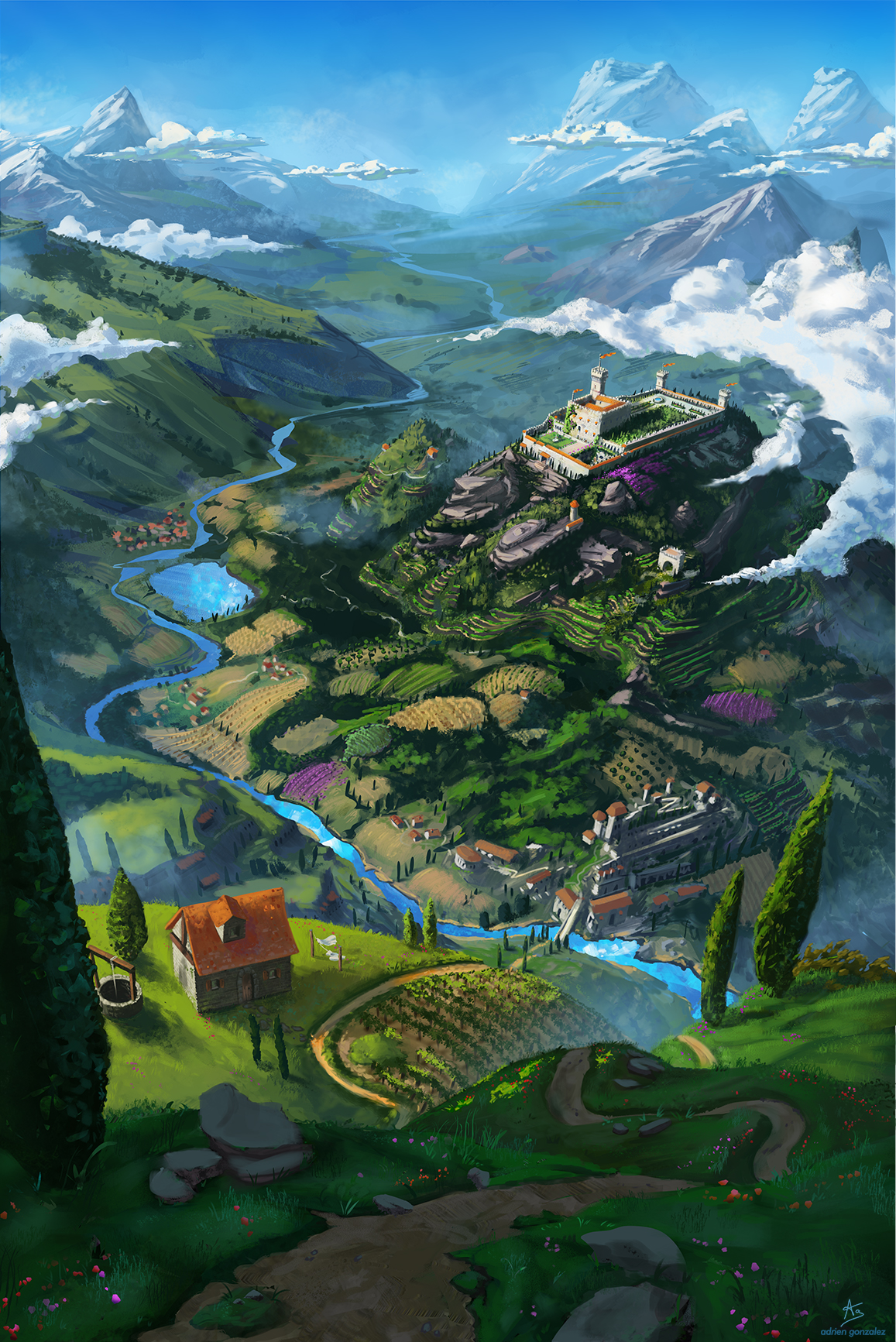 Landscape Digital Painting by AdrienGonzalez on DeviantArt