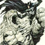 Batman vs Clayface Sketch