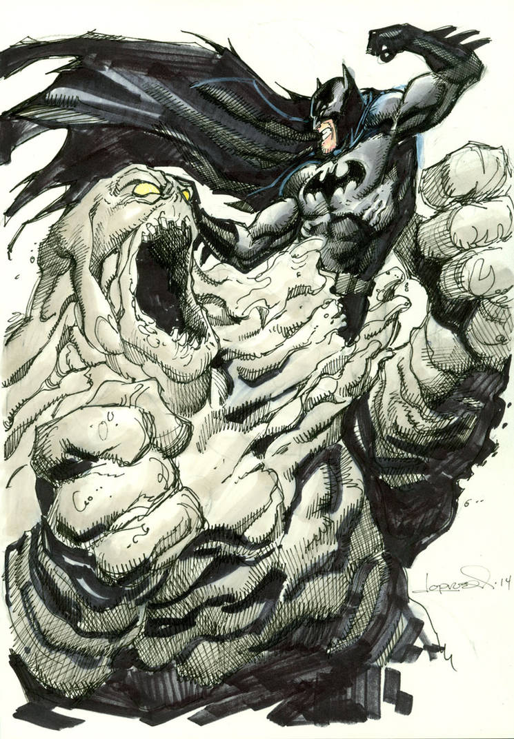 Batman vs Clayface Sketch by aaronlopresti on DeviantArt