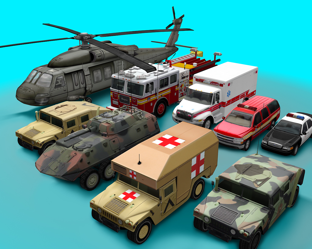 Low poly vehicles.