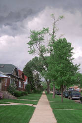 Suburbia During Storm