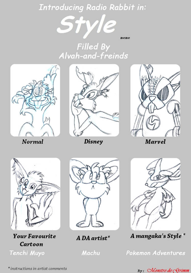 Style meme with radio rabbit by Alvah-and-Friends on DeviantArt