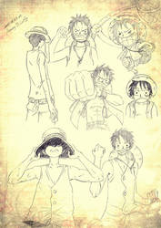 Luffy. Sketches by TaiyoHisakawa