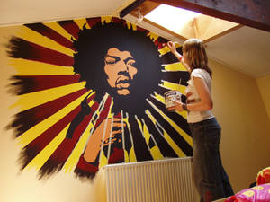 wallpainting Jimi Hendrix