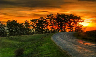 Sunset and Road