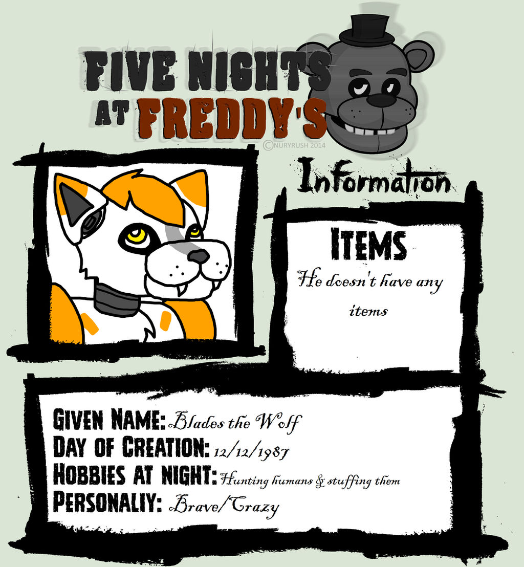 Five Nights At Freddies Blades Template by C orrupted Wolf on DeviantArt Five Nights At Freddies Blades Template by C orrupted Wolf on DeviantArt