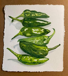 Watercolor peppers