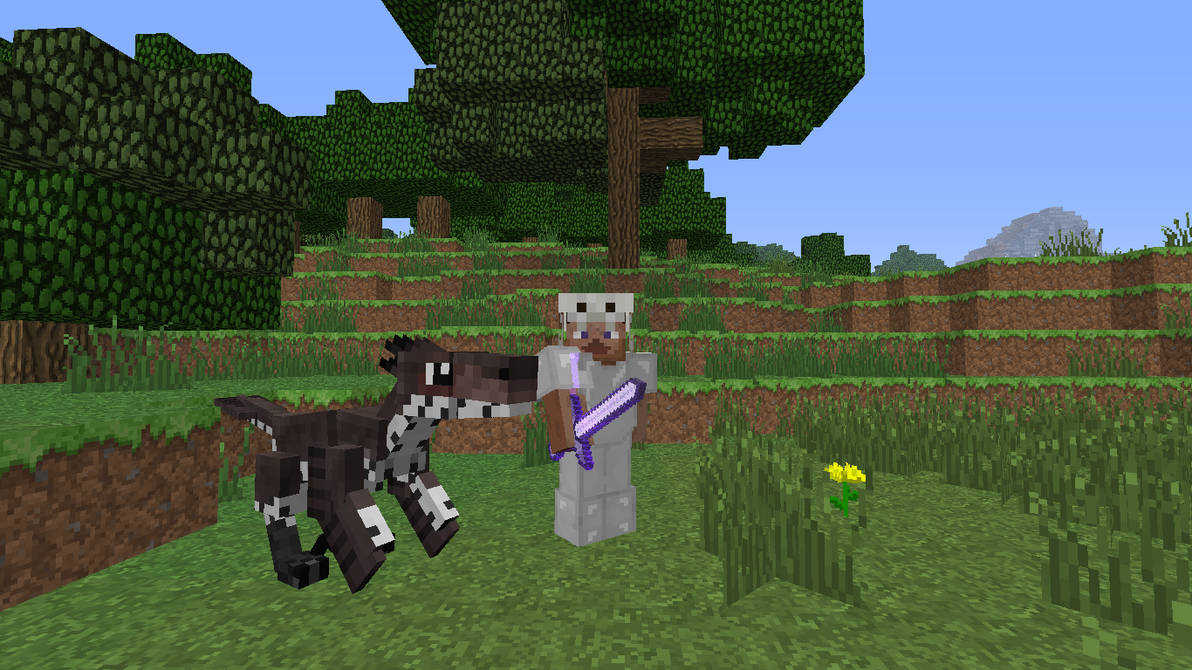 Minecraft Life:Me and my Pet Raptor by SkyrimFireDragon on DeviantArt