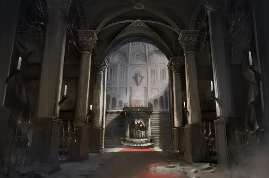 demon's castle-entrance hall by puyoakira