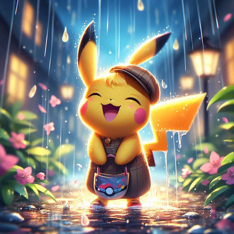Pokemon In Rain Pikachu pokemon in the rain animal cute (5) by xxRebelYelliexx on ...