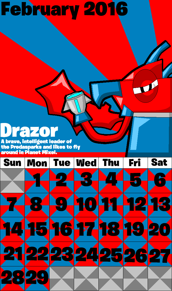 February 2016 of OC Calendar by FlainStorm on DeviantArt