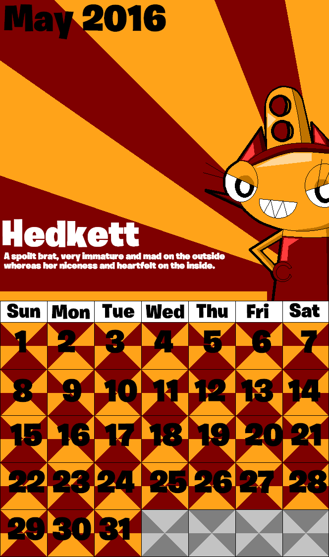 May 2016 of OC Calendar by FlainStorm on DeviantArt