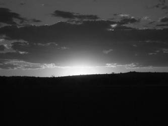 black and white sunset