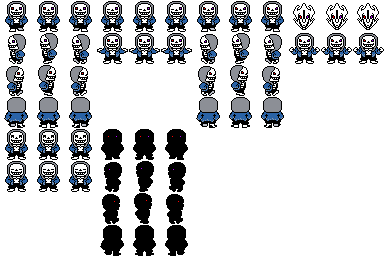 Dust sans colored battle sprite pixel art