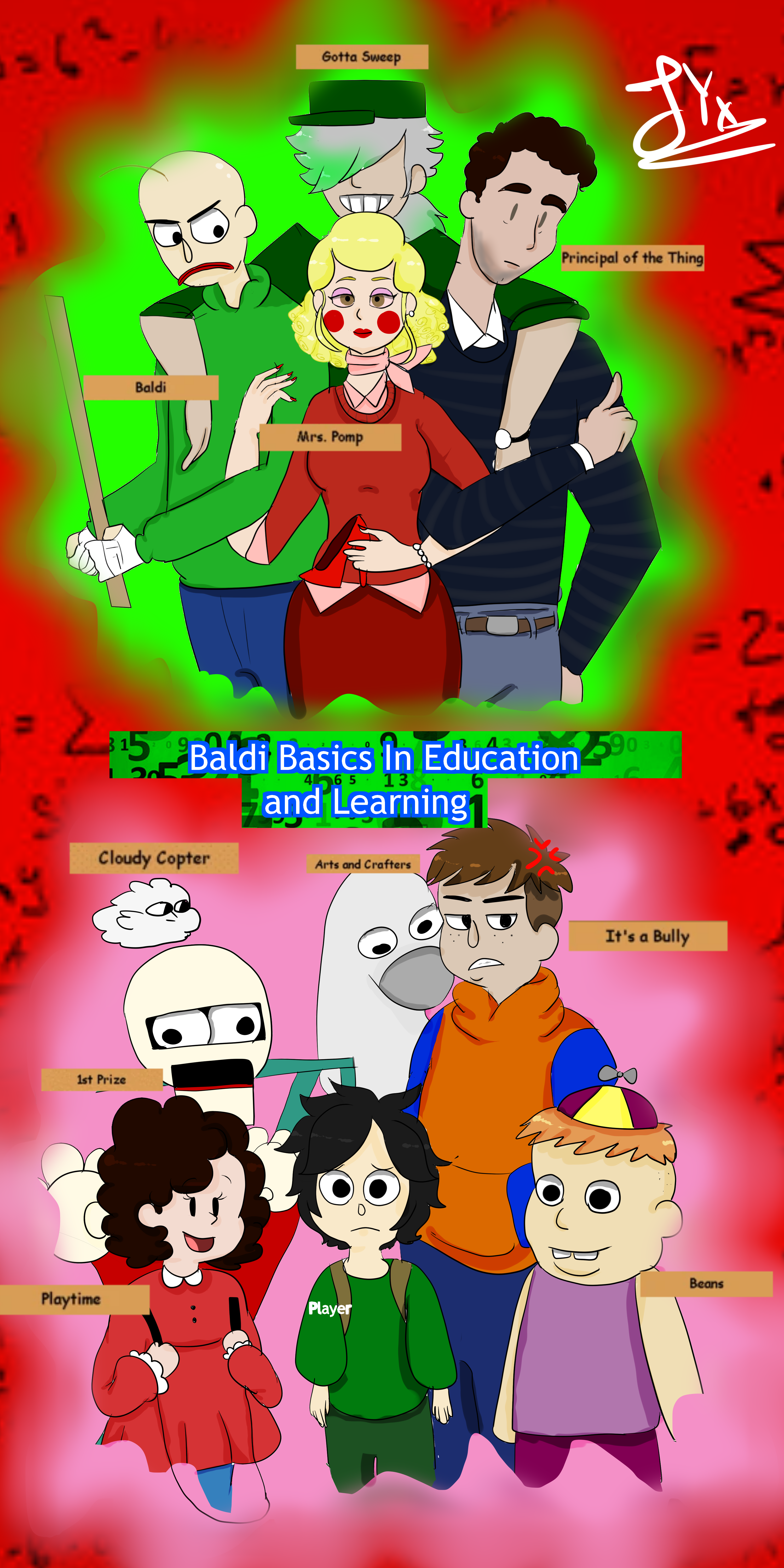 Baldi basics characters. Baldi s Basics Plus персонажи. Baldi Basics all characters. Baldi's Basics Education.