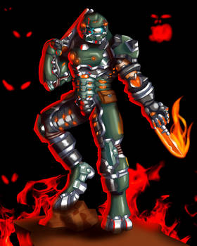 DOOM fan concept hell walker praetor suit