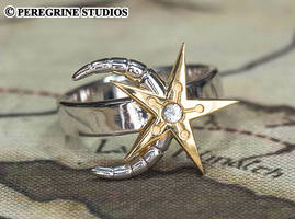 Moon-and-Star Ring (Plated Brass)