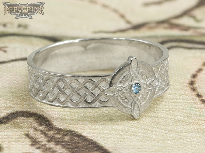 Silver Ring of Mara set with Aquamarine