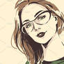 Fashion woman sketch in glasses