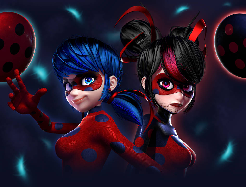 Ladybug and Shadybug render by LadyMarinetteCheng on DeviantArt