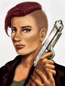 Woman with a gun