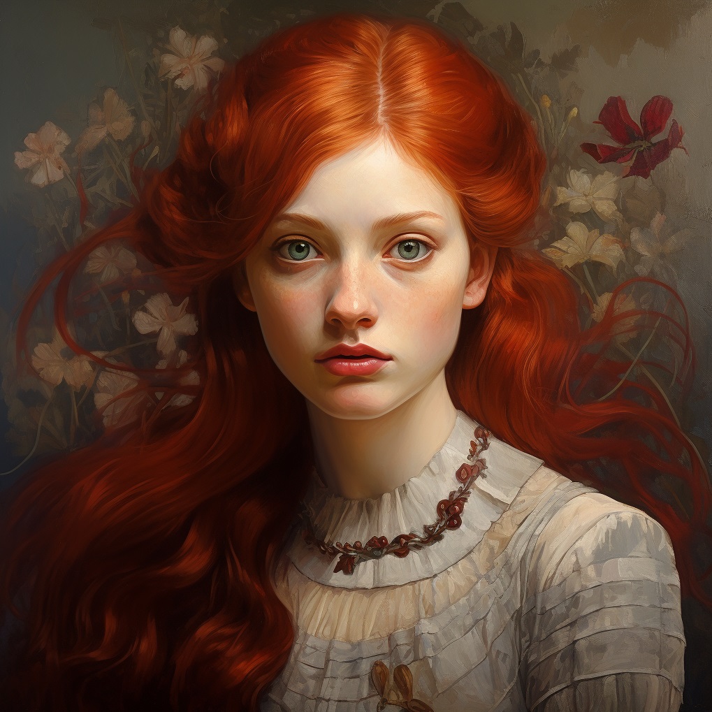 red-haired girl 1 in the style of Wellington Jarar by Curiouswitch on ...