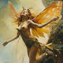 Hangover fairy in the style of Boris Vallejo