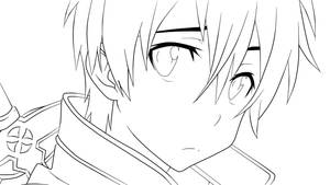 Kirito from Sword Art Online ~ Lineart ~