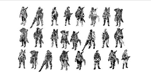 Fantasy Character Silhouettes Toned