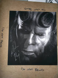 Hellboy print of my drawing signed by Ron Pearlman