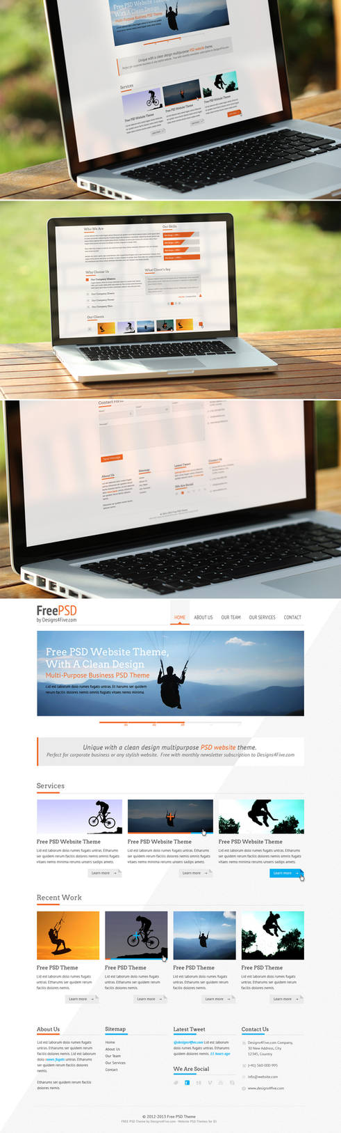 Free Website PSD Template by alwinred