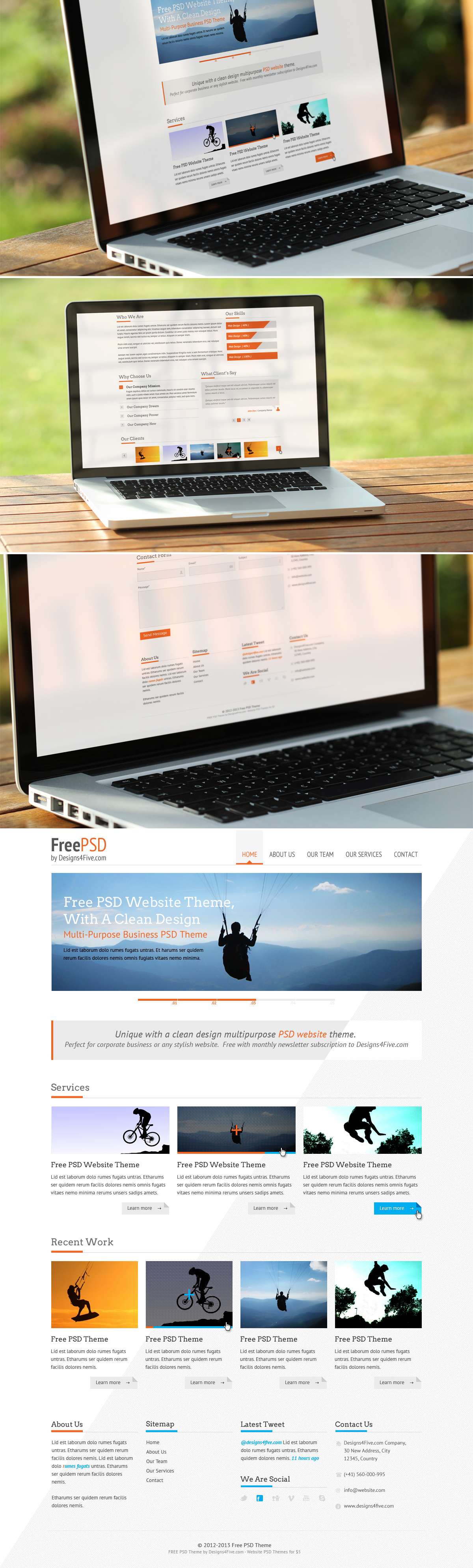 Free Website PSD Template by alwinred