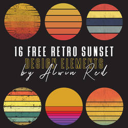 16 Free Retro Sunset Bundle