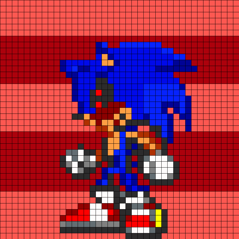 Sonic EXE Play With Me Perler Bead Pattern, Bead Sprites