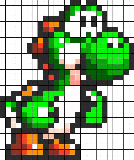 16-bit Green Yoshi by Vickicutebunny on DeviantArt