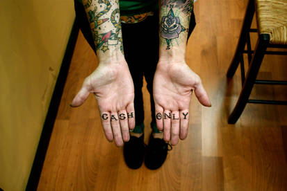 Cash Only Reverse Knuckle Tat