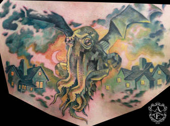 Cthulhu Chest Piece Tattoo done by Sean Ambrose