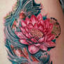 Lotus Flower with Koi Fish Tattoo