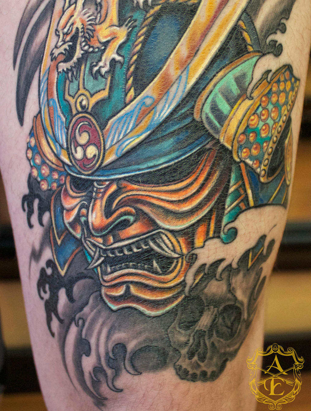 Samurai Mask Tattoo done by Sean Ambrose by seanspoison on DeviantArt
