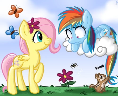 Fluttershy and Rainbow Dash Kids